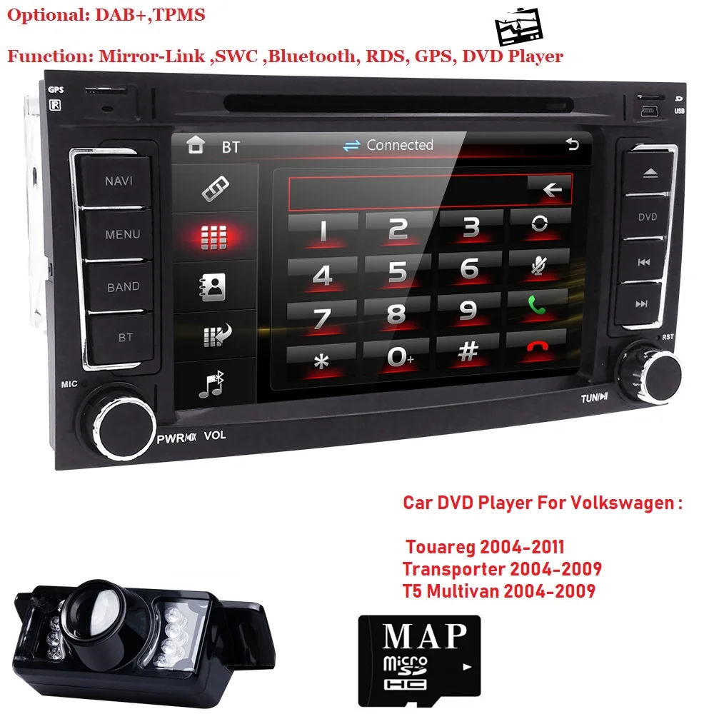 

7inch 2 din Car DVD player for Volkswag VW Touareg 2004-2011 Transporter T5 Multivan GPS Navigation audio radio 3G BT SWC IPod