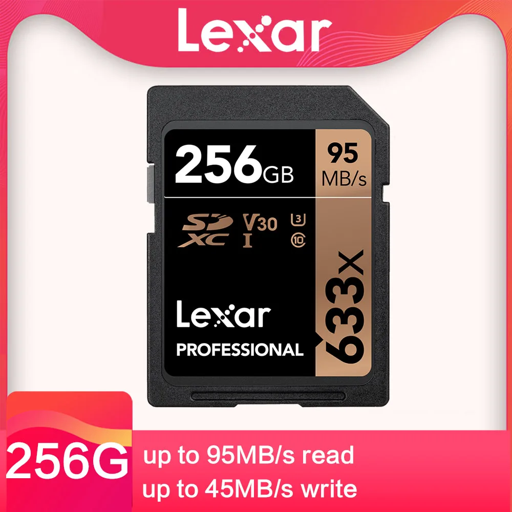 

Lexar memory card 95M/s SDXC 32GB 64GB 128GB SD Card U1 SDHC Class10 U3 256G 512G 1T memory card For 1080p 3D 4K video Camera