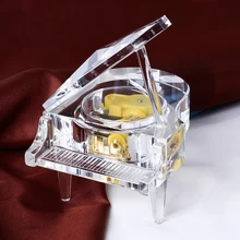 K9 Crystal Piano Model Miniature Music box Crafts Home Decoration Accessories Wedding Favors and Gifts