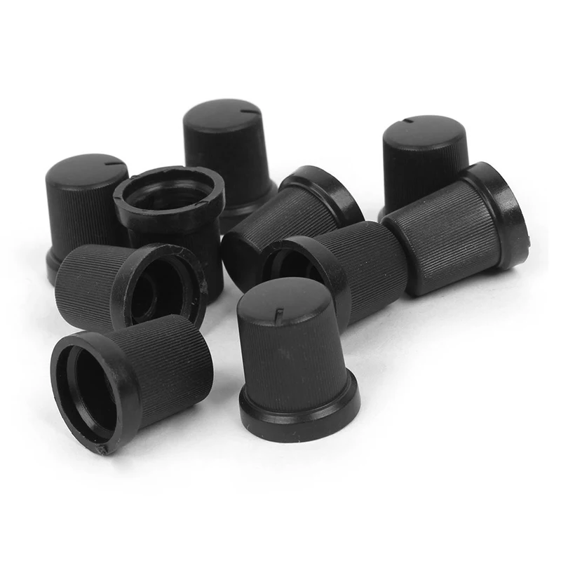 

10 pcs Black 6mm OD Shaft Knob Knob Turn Knobs Potentiometer