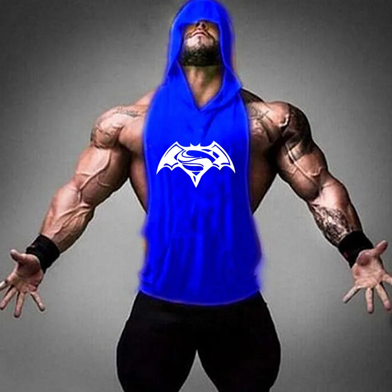 

Batman Men's Cut Out Sleeveless shirt Gyms Stringer Vest Workout shirt Muscle Tees Bodybuilding Tank Top Fitness Clothing