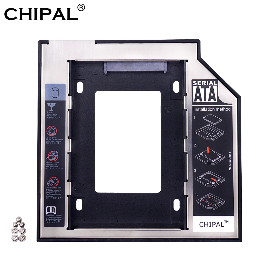 CHIPAL Универсальный 2-й HDD Caddy 9 5 мм SATA 3 0 для 2 &quotSSD корпус жесткого диска с