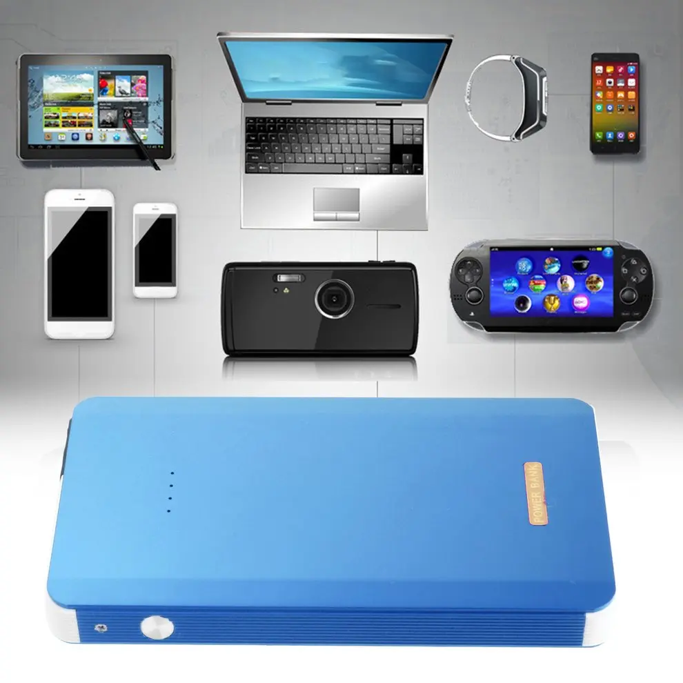 Portable Car Jump Starter Pack Booster LED Charger Battery Power Bank Portable Emergency Power Supply Metal Casing