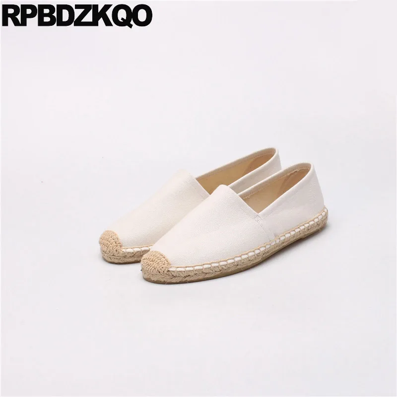 

Hemp Women Slip On Espadrilles Flats Jeans Plain Canvas Shoes Chinese Designer Cheap Large Size Summer Denim Rope Yellow Candy