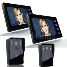 7 Color Video font b door b font phone Intercom System 2 Monitor And 2 Touch