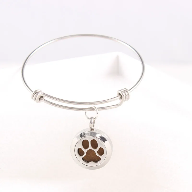 diffuser locket bangle  dog paw print (7)