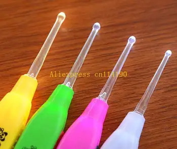 

500pcs/lot Fast shipping Wholesale illuminated Flashlight Earpick Cleaner Remover Cleanser Ear Pick LED Light