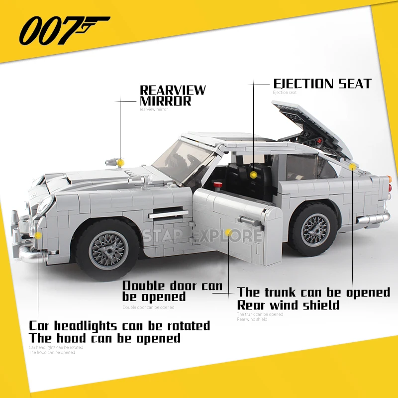 

Lepin 21046 Technic Legoingly 007 The 10262 Aston Martin DB5 Set Car Model Building Blocks Bricks Toys For kids DIY Gifts