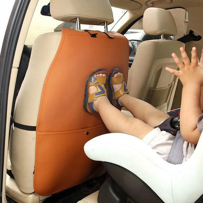 

Car Seat Back Cover Case With Storage Pocket Organiser Rear Seat Cover Anti Kick Mats Wear-resistant Car Seatback Protect Access