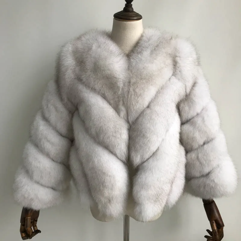 2018 New Arrival Winter Women Real Fur Coat Jacket Female Natural Fox Fur Jacket Outwear Clothing Overcoat Real Fox Fur Jacket