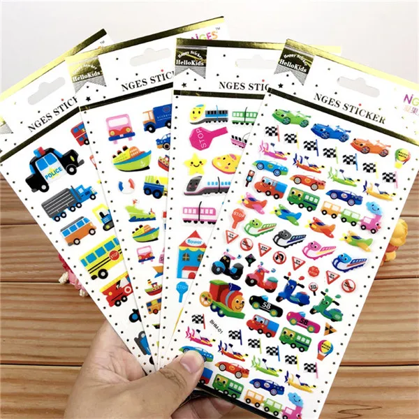 Girls Boys Cartoon Decorative Sticker Sheet Children DIY Stickers Epoxy Hot Stamping Decors Student Reward Party Favors | Игрушки и