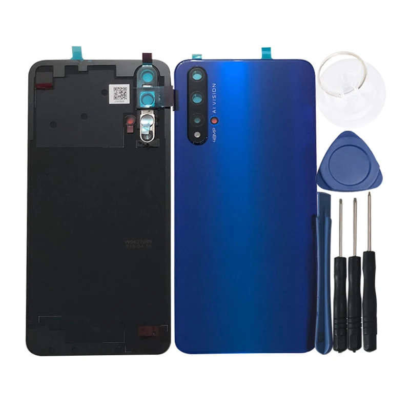 M& Sen для 6,2" huawei Honor 20 3D стеклянная задняя крышка для батареи чехол+ рамка для камеры+ стеклянный объектив+ вспышка+ наклейка 3M для Honor 20