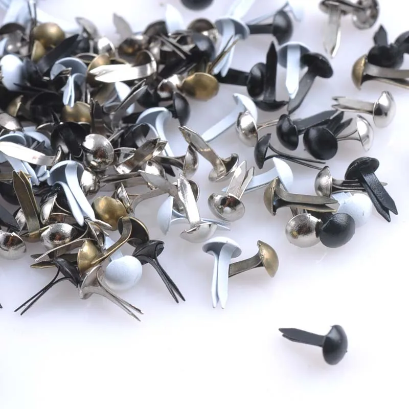 300pcs 5x10mm Mixed Round Metal Brad Studs Spikes Scrapbooking Embellishment Fastener Brads For Shoes Decoration CP0639