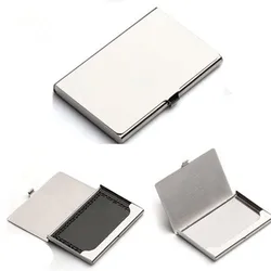Nouveau porte cartes de visite de poche utile, boîte de bureau en métal et acier inoxydable 
