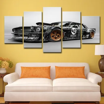 

Modern Poster Home Decor Frame Wall Art Pictures For Living Room 5 Pieces HD Printed Mustang Classic Car Painting On Canvas Sale