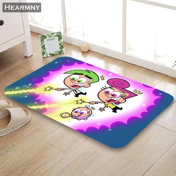 

Custom Fairly Oddparents Doormat Floor/Bath/Kitchen/Beach Mat Flannel Sponge Fabric 3D Printed Shaggy Decoration For Bedroom