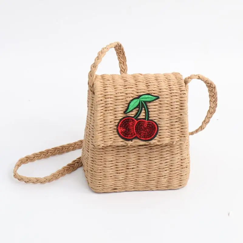 

Shoulder Bag Embroidery Cherry Pattern Messenger Bag Handbag Phone Purse Satchel for Women Ladies Beach Travel