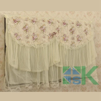 

1pcs Pastoral Lace Wall Mounted TV Cover Hanging Lace Dust Proof Cover All-inclusive Cover for Household Home Decor