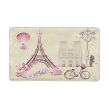 Париж символы достопримечательности Indoor половик у двери 30 х 18 дюймов, бэк Нескользящие дверной коврик Входные Коврики Home Decor