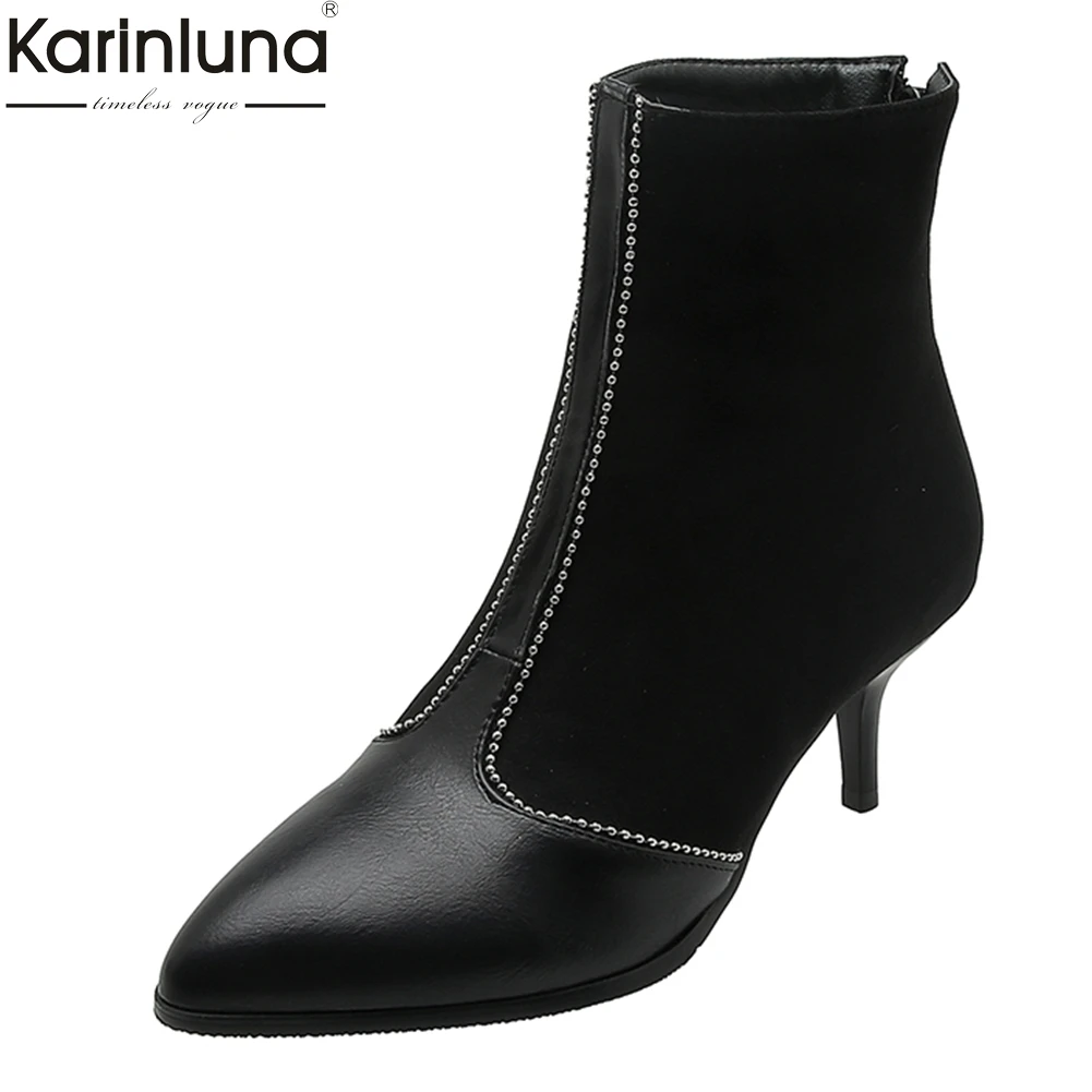 

Women's 2019 Big Size 34-48 Fashion Elegant Winter Boots Women Shoes Woman Thin Heels high heeled Party Ankle Boots Woman