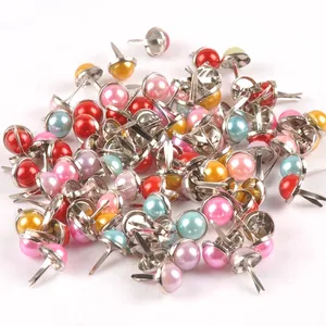 20 шт смешанные жемчужные украшения Брэда для скрапбукинга металлические украшения Brads для украшения обуви ручной работы 9x15 мм cp2237 - изображение