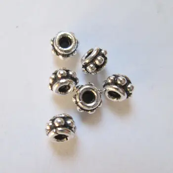 

6 pcs 925 Sterling Silver Bead, 3.6 x 4.6 mm