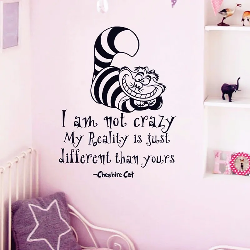 Alice In Wonderland Silhouette Wall Art Decal Decor Cheshire