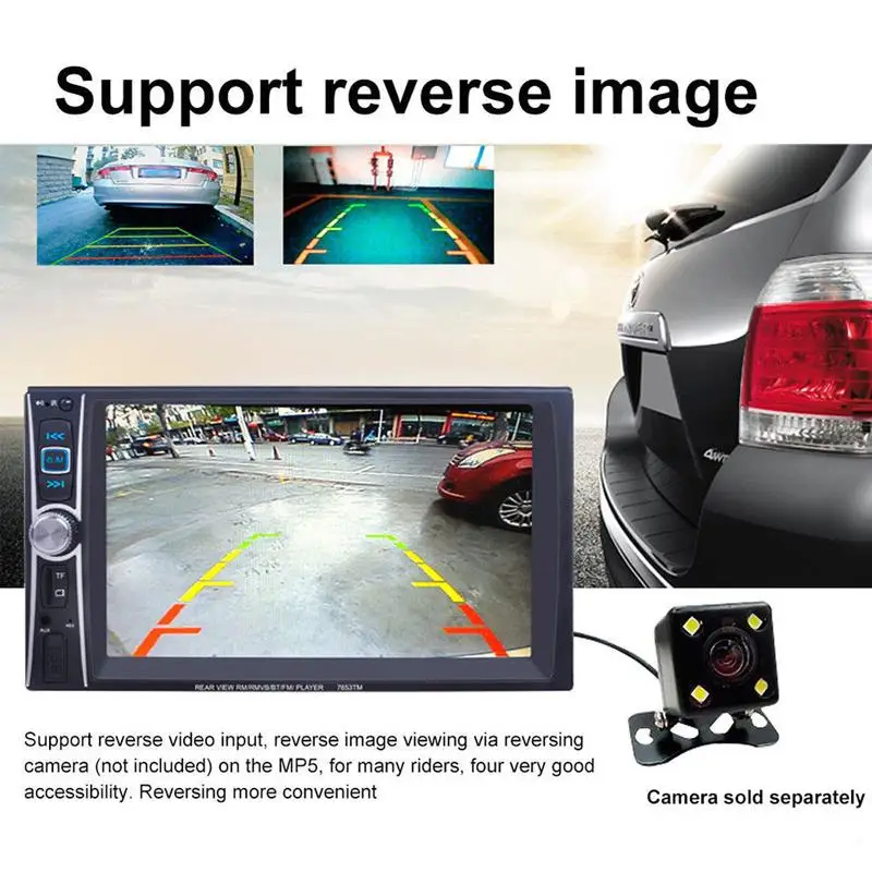 

Vehemo HD 1080P 2Din MP5 Player Multimedia Player with Rear Camera Premium Quality FM AUX Car Kit Video Player