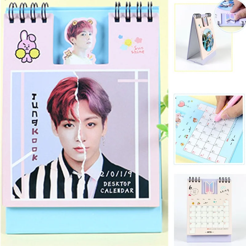 

Kpop BTS Love Yourself Answer 2019 Mini Desktop Calendar JUNGKOOK V Photo Picture Army Gift New Year Fans Collection