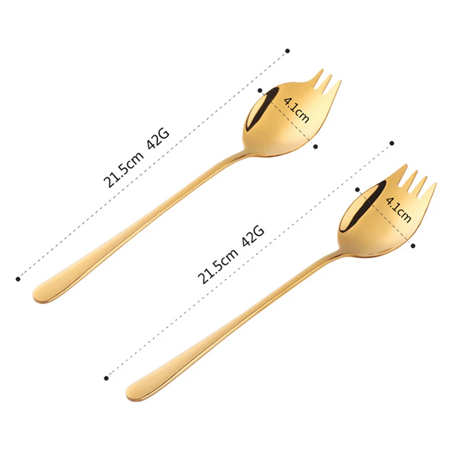 XYKIT Творческий столовые инструменты 2 в 1 Sporks десерт вилка ложка 304 нержавеющая