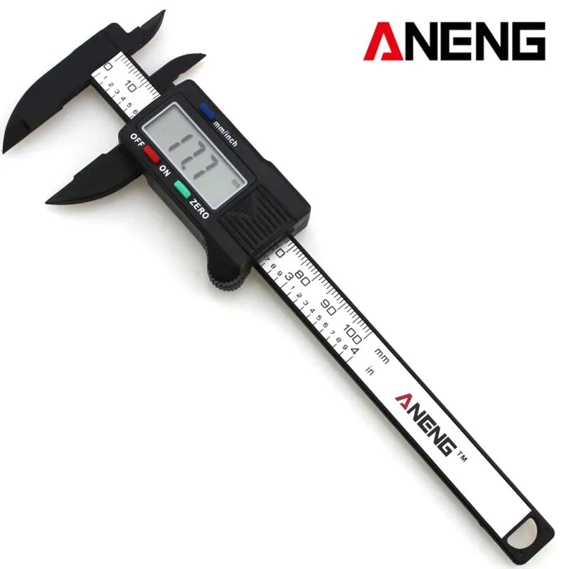 

ANENG 100mm 4 inch LCD Digital Electronic Carbon Fiber Vernier Caliper Gauge Micrometer Measuring Tool