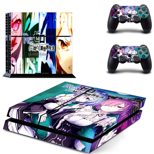 Anime Cute Girl Rem RE: Life in A Different World From Zero PS4 Skin Sticker For Sony PlayStation 4 Console and Controllers 