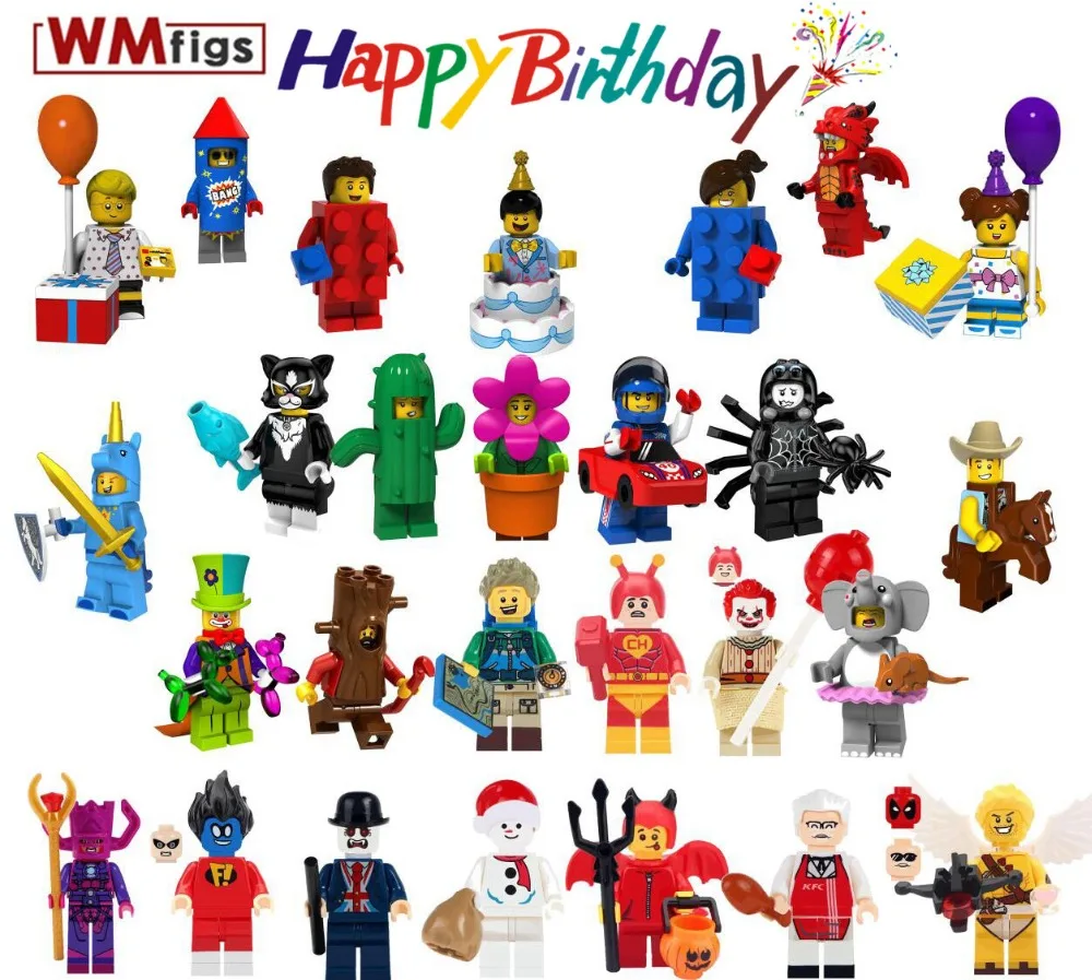 

Leoings Birthday Party Single Dragon Ballon cow Boy Girl Flower Building Blocks Cake Cartoon Bricks Toys for Children Gifts