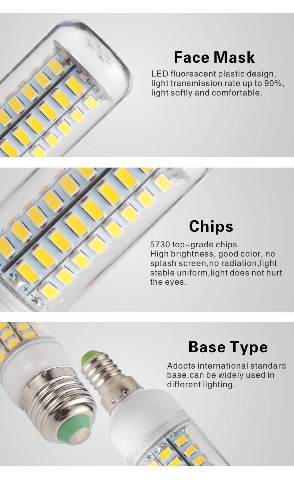 LARZI AC 220 В E27 E14 светодио дный лампа 5730SMD светодио дный огни кукурузы светодио дный лампа 24 36 48 56 69 72 светодио дный s люстра свечей украшения дома