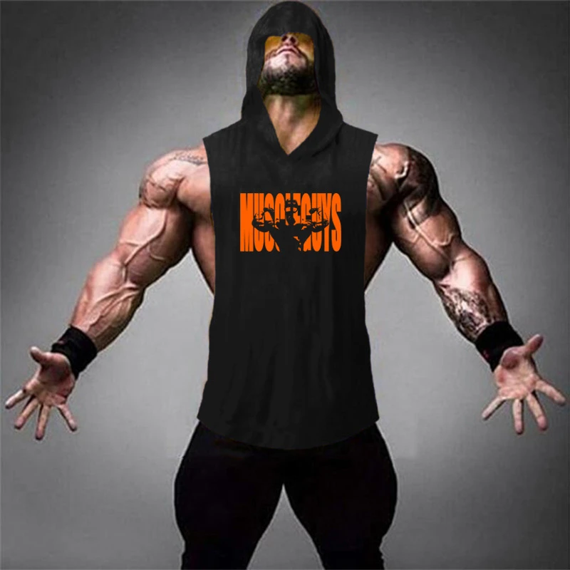 Muscleguysブランドのフィットネスストリンガーパーカーシャツボディービル服ジムタンクトップメンズコットンノースリーブシャツ Fitness Stringer Stringer Hoodieanimal Fitness Aliexpress