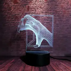 Орлиный Коготь Модель 3D иллюзия светодиодная лампа 7 цветов Изменение ночник животное лапа фигурка светящиеся игрушки