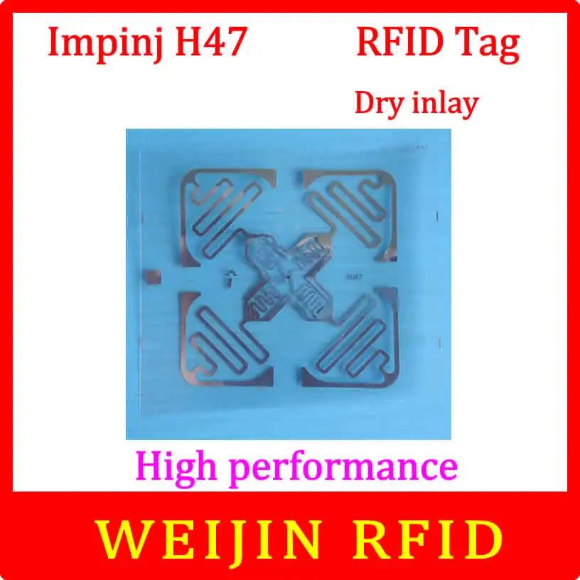Impinj 860-960 МГц UHF RFID сухая инкрустация 915 м Monza4 EPC H47 может использоваться для RFID тегов и этикеток