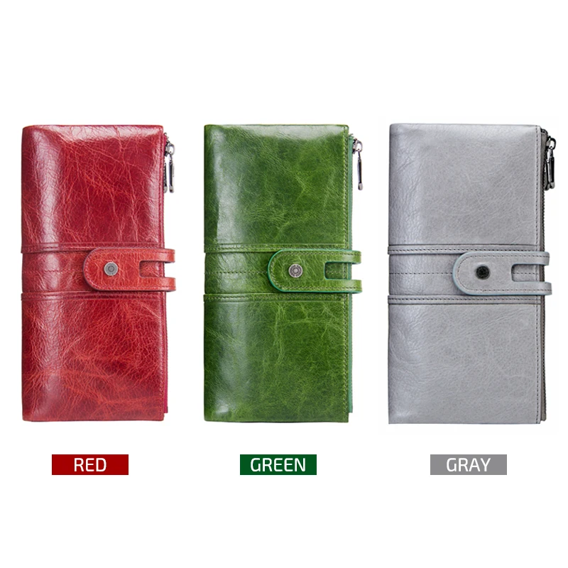 

Large Capacity Woman Purse Long Wallet Genuine Leather Card Holder Women Wallet Zipper Clutch Bag For Ladies Fashion Coin Purse