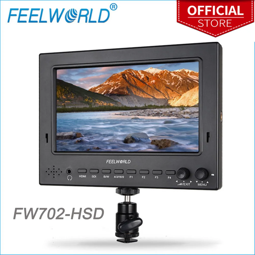 Feelworld 7 IPS 1024x600 Lightweight 3G SDI HDMI Camera Field Monitor with Peaking Focus HDMI Cable