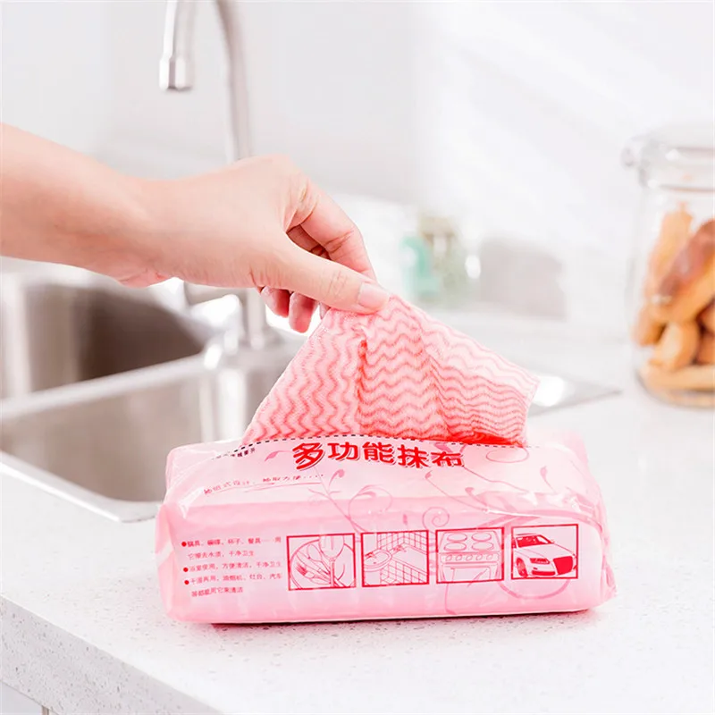 

Multi-purpose Removable Dish Cloth Scouring Pad Disposable Non-woven Fabric Sink Hood Table Cleaning Cloth Home Kitchen Tools