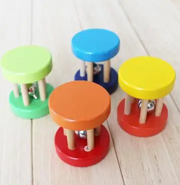 Многоцветный деревянные детские погремушки симпатичный комплект для новорожденной девочки погремушка колокольчик детские игрушечные музыкальные инструменты Обучающие игрушки GYH