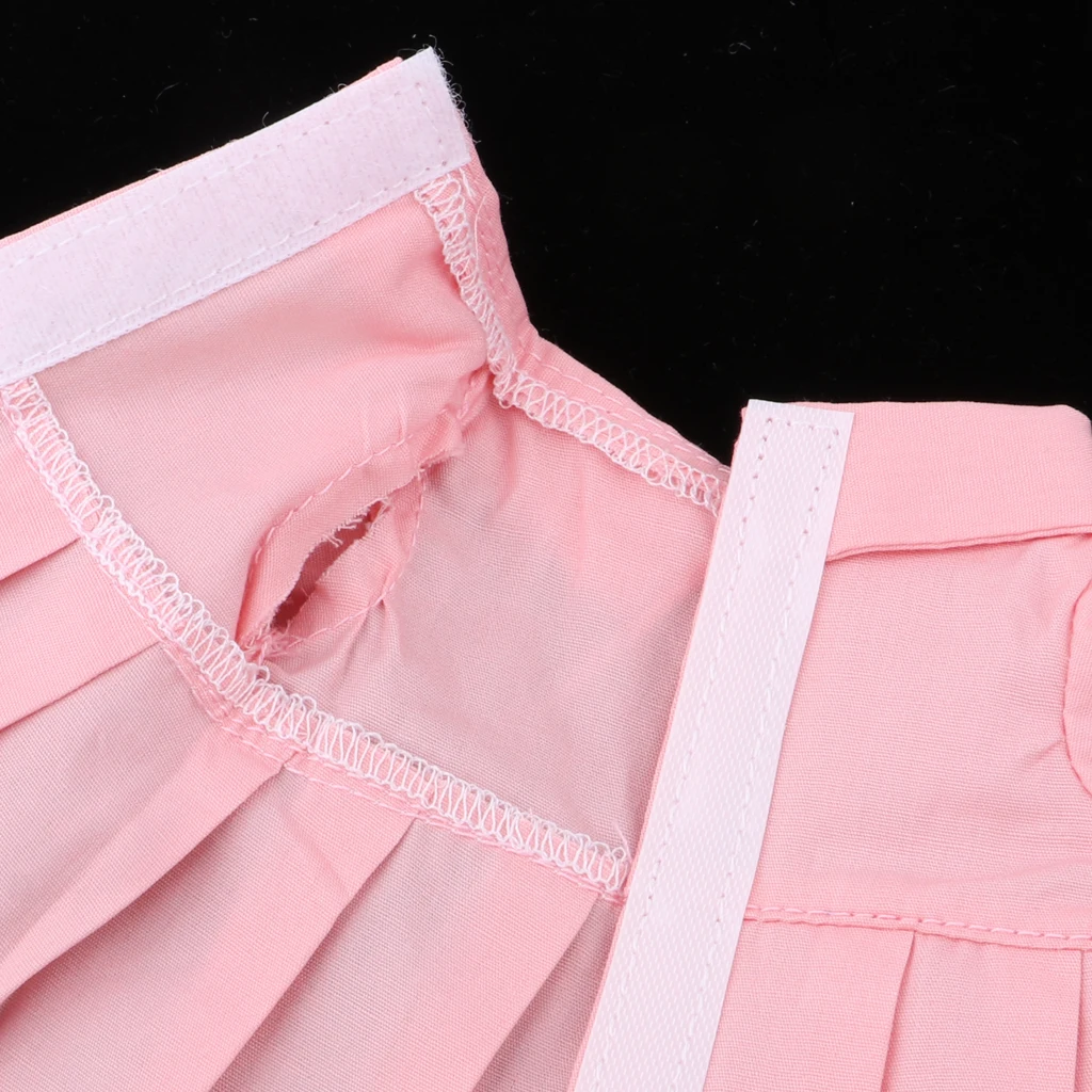 Lovely Pink Dress Socks Suit Pleated Dress for Mellchan Baby Girl Dolls Clothes Accessories for Kids Gift