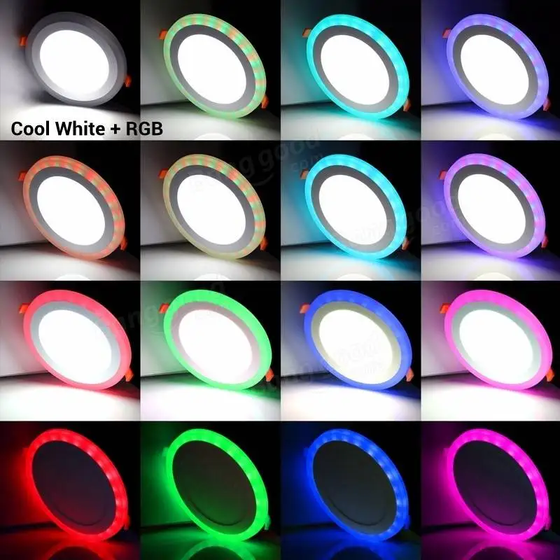 1pcs-LED-Downlight-Round-6W-24W-3-Model-LED-Lamp-Double-Color-Panel-Light-RGB-white