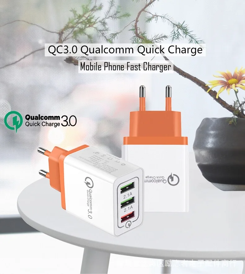 5V 2.1A Мульти USB зарядное устройство QC 3 0 Быстрая Зарядка адаптер быстрая зарядка