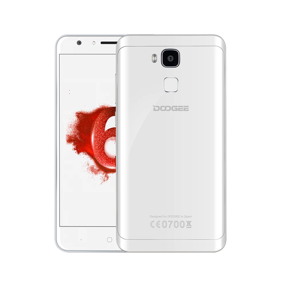 Doogee Y6 Piano White отпечатков пальцев мобильные телефоны 5 дюйма HD 4 ГБ + 64 Android6.0 Dual SIM MTK6750