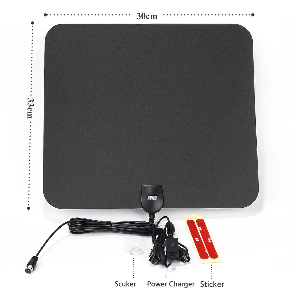 August DTA435 Amplified Antennas Size