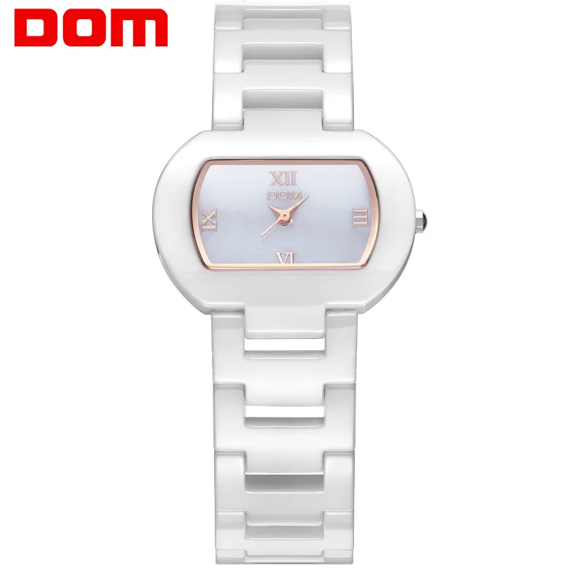 

DOM top famous Brand Quartz Watch for women hot Luxury Casual female Ladies watches fashion Ceramic strap Wristwatches T-576