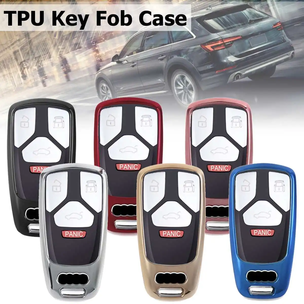 

for AUDI A4 A5 A6 B6 B7 B8 A7 A8 Q5 Q7 R8 TT S5 S6 2016 2017 styling accessories TPU Car Remote key cover case bag Holder Shell