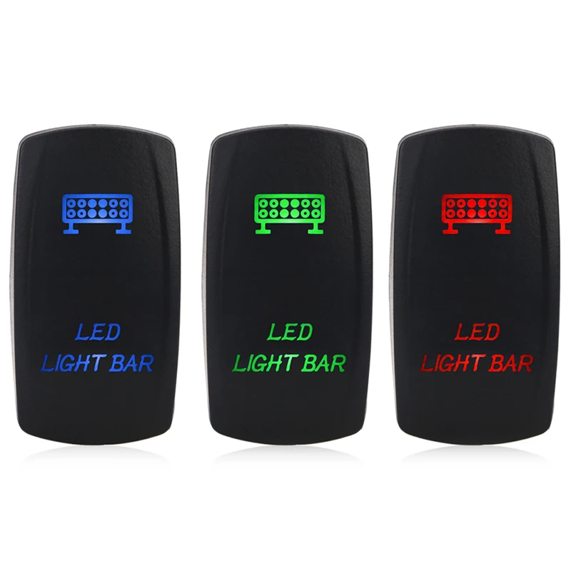 12V 24V LED Light Bar Toggle Rocker Switch SPST ON-OFF 5 Pin Blue/Red/Green  for Car Boat Truck Universal