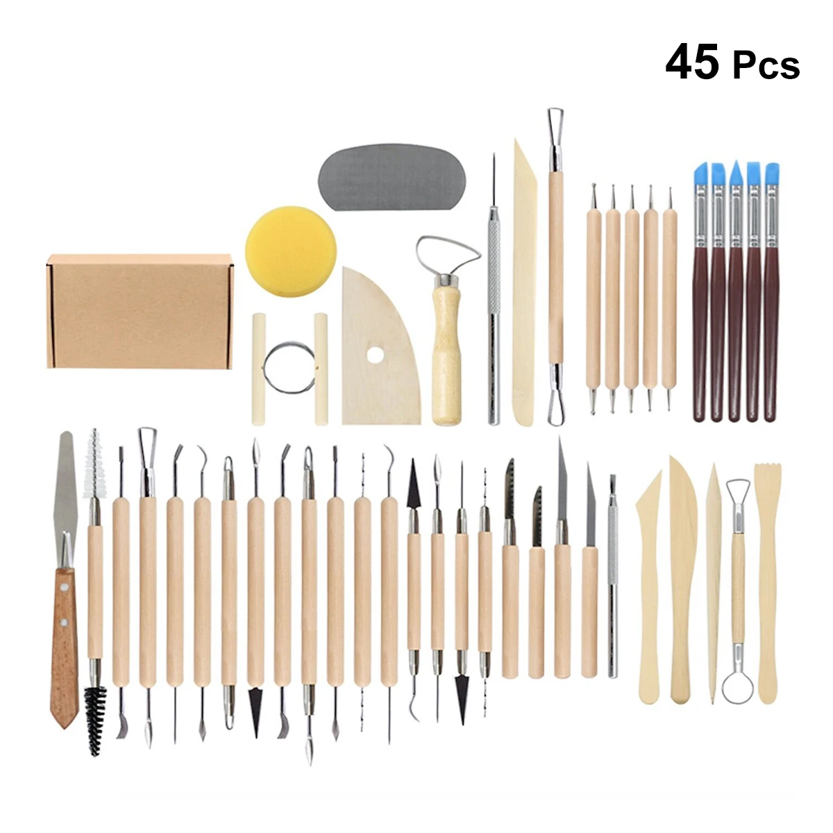 45 шт. керамические глиняные инструменты, набор керамических инструментов для лепки для начинающих, профессиональные художественные ремесла для начинающих, инструменты для рукоделия